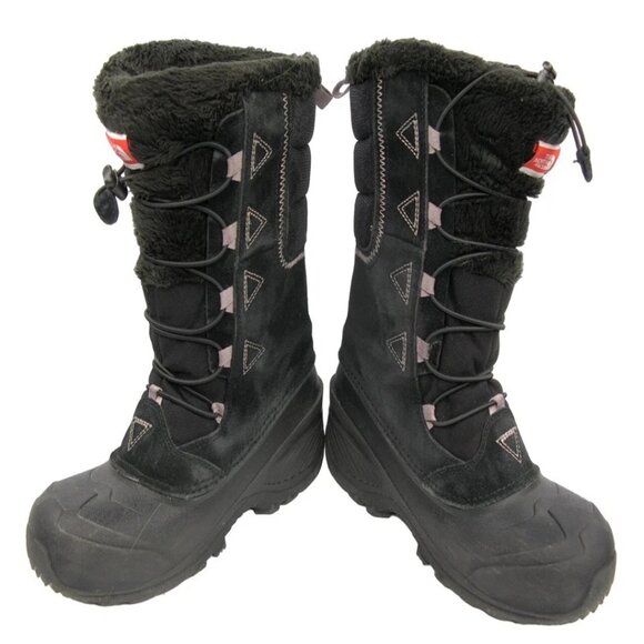 The North Face Heat Seeker Black Leather Lined Waterproof Snow Boots Women's 6 - Picture 3 of 9